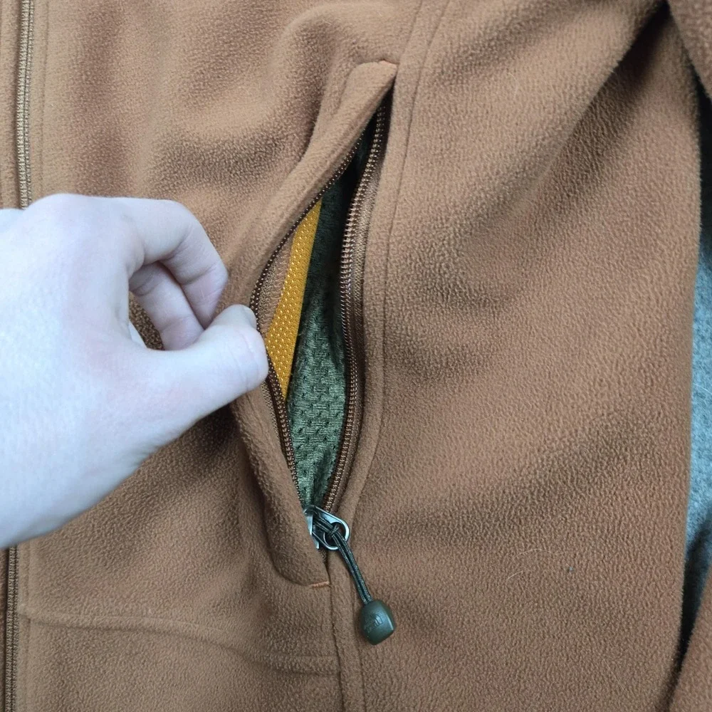 The North Face Windwall Jacket Mens‎ Small Orange Fleece Full Zip Outdoor